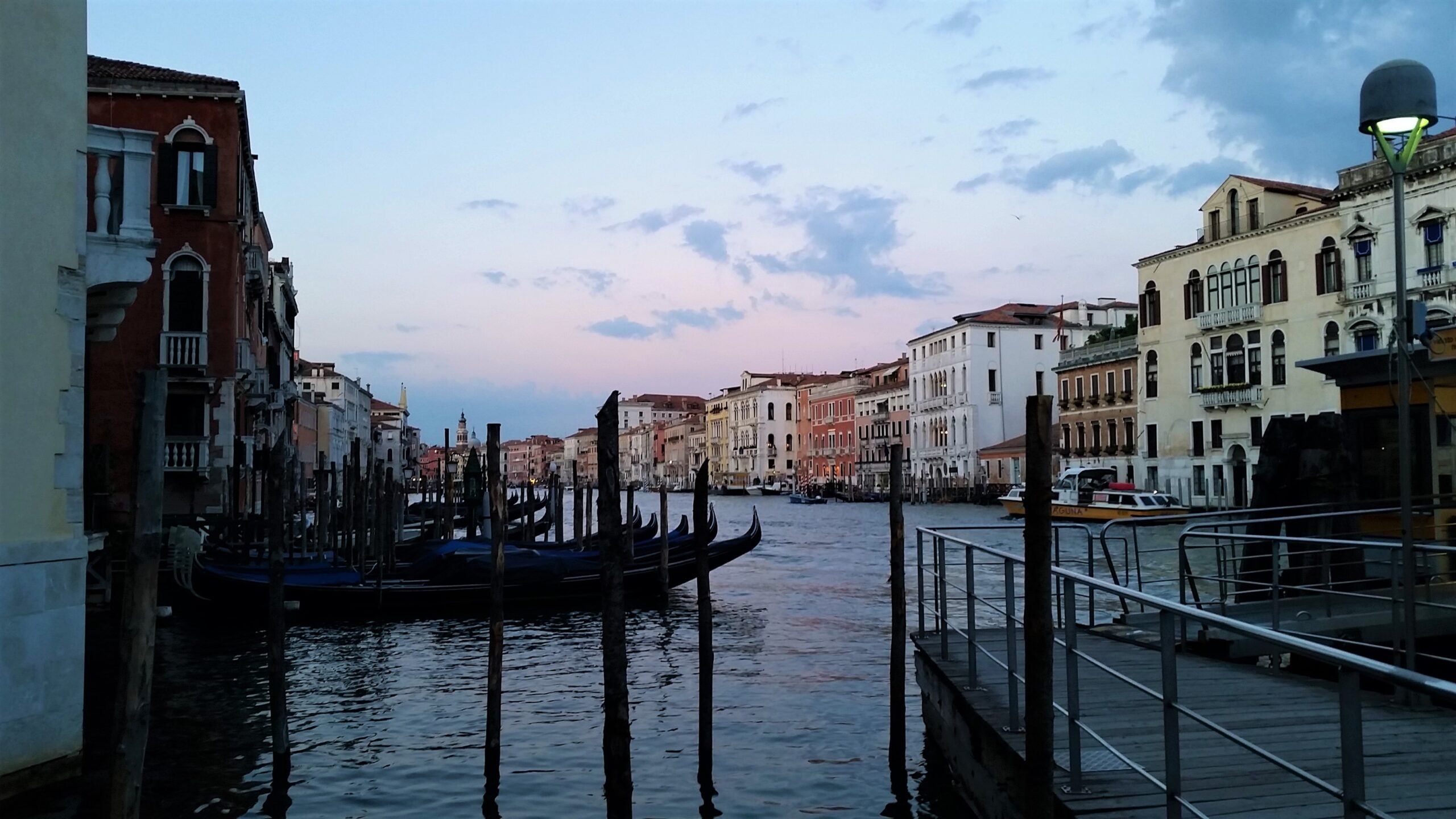 Venice canal at sunset